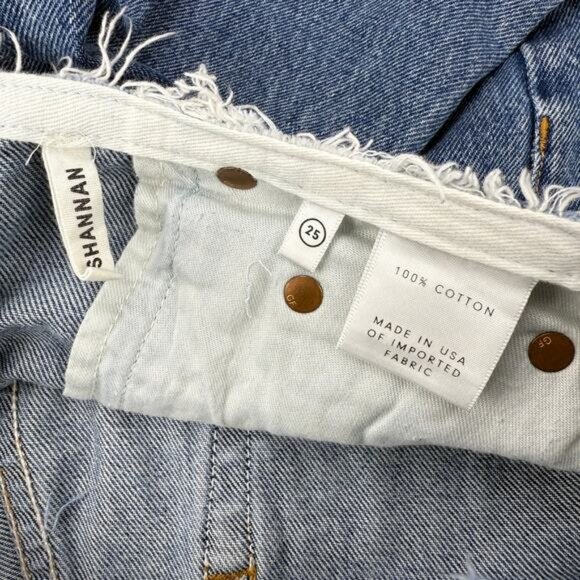GRLFRND Shannan Raw Edge Cropped Jean In Show Down Blue Size 25 Made in USA - Picture 6 of 7